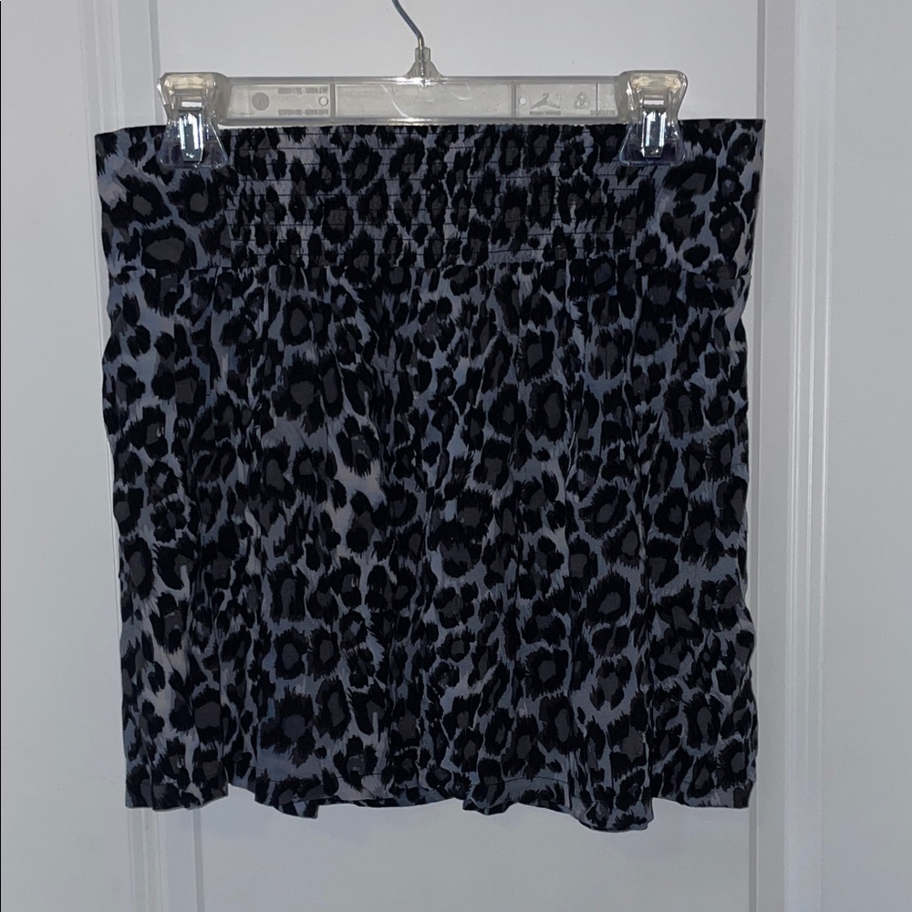 GAP Black Leopard Print Mini Skirt